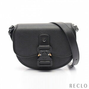 Christian Dior Gallop Shoulder Bag Black Leather